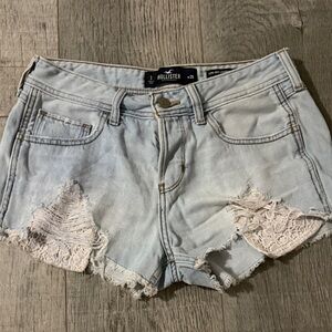 Hollister Light Wash Distressed Jean Shorts